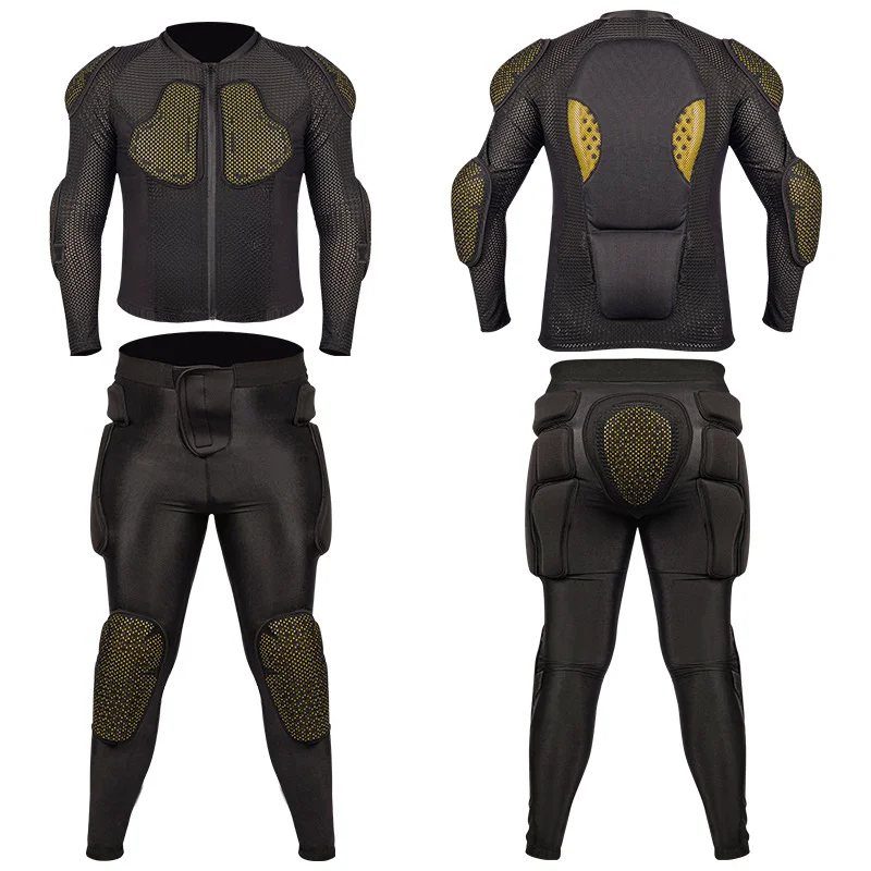 

Оригинальный комплект защитной экипировки для лыжников: накладки на спину и грудь, внутренняя защитная одежда, защитное снаряжение для верхней и нижней части тела.