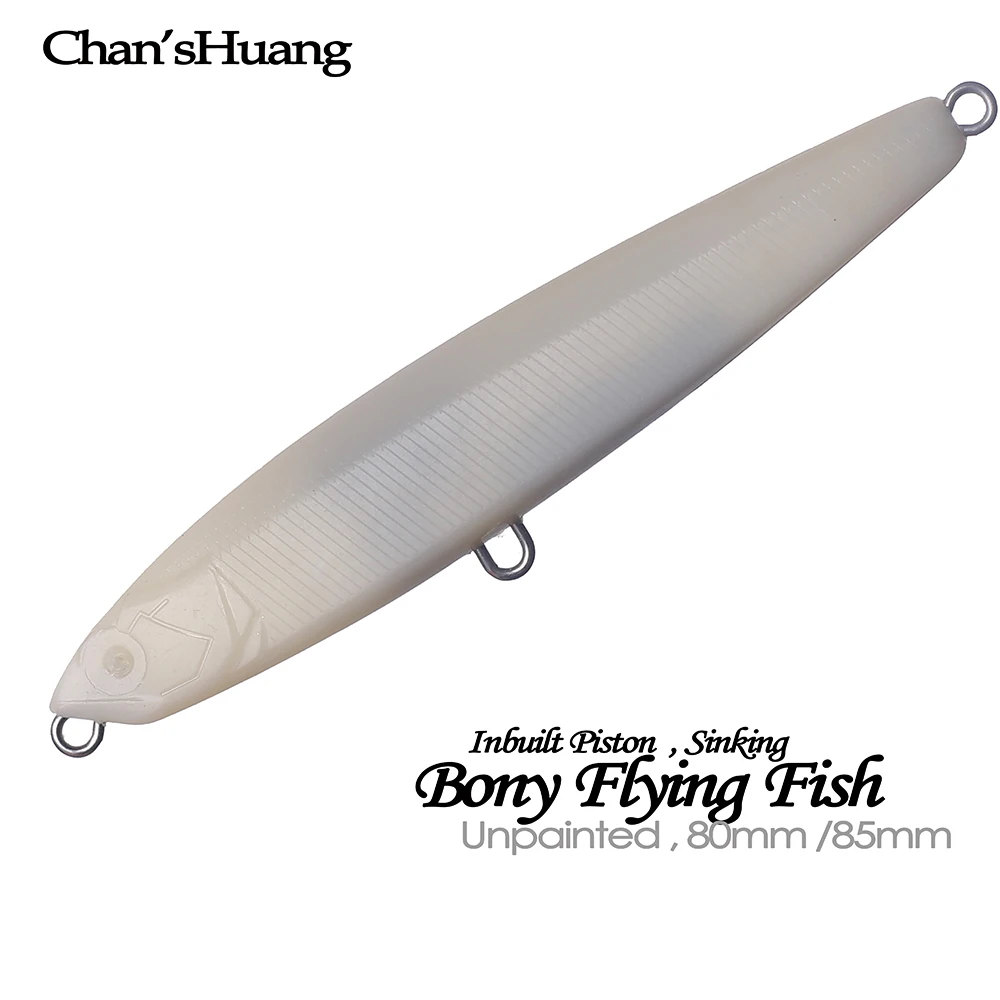 

Chan’sHuang 20PCS Unpainted Blanks Bait 8/8.5cm Inbuilt Piston Long Cast Pencil Walking The Dog Artificial Fishing Lure Model