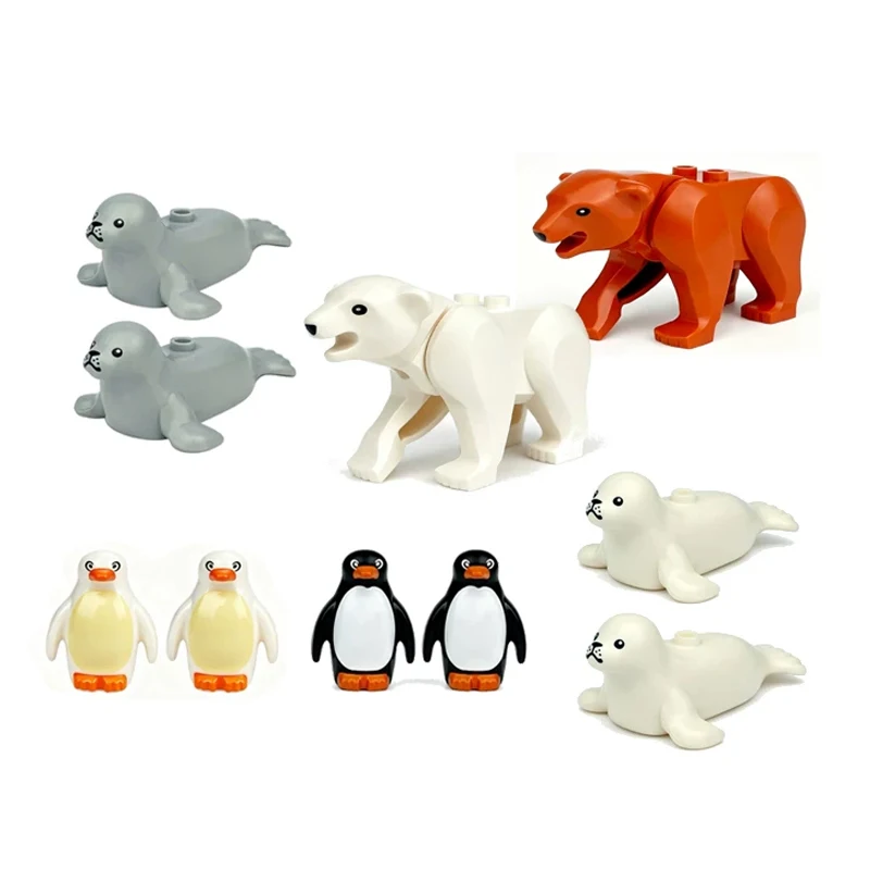 MOC City Animal Building Blocks Butterfly Insect Bird Cat Monkey Bear Crocodile Cow Winter Pine Tree Assembly Bricks Toys N15 - view 6