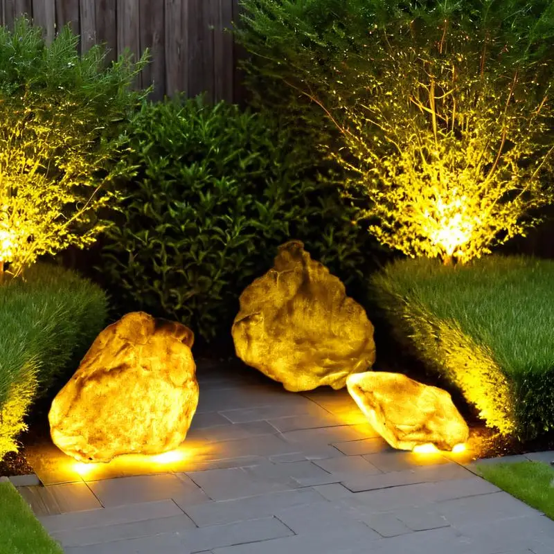 

Luminous simulated stone head lamp Garden community landscape lamp Villa courtyard Waterproof outdoor lighting Decorative l