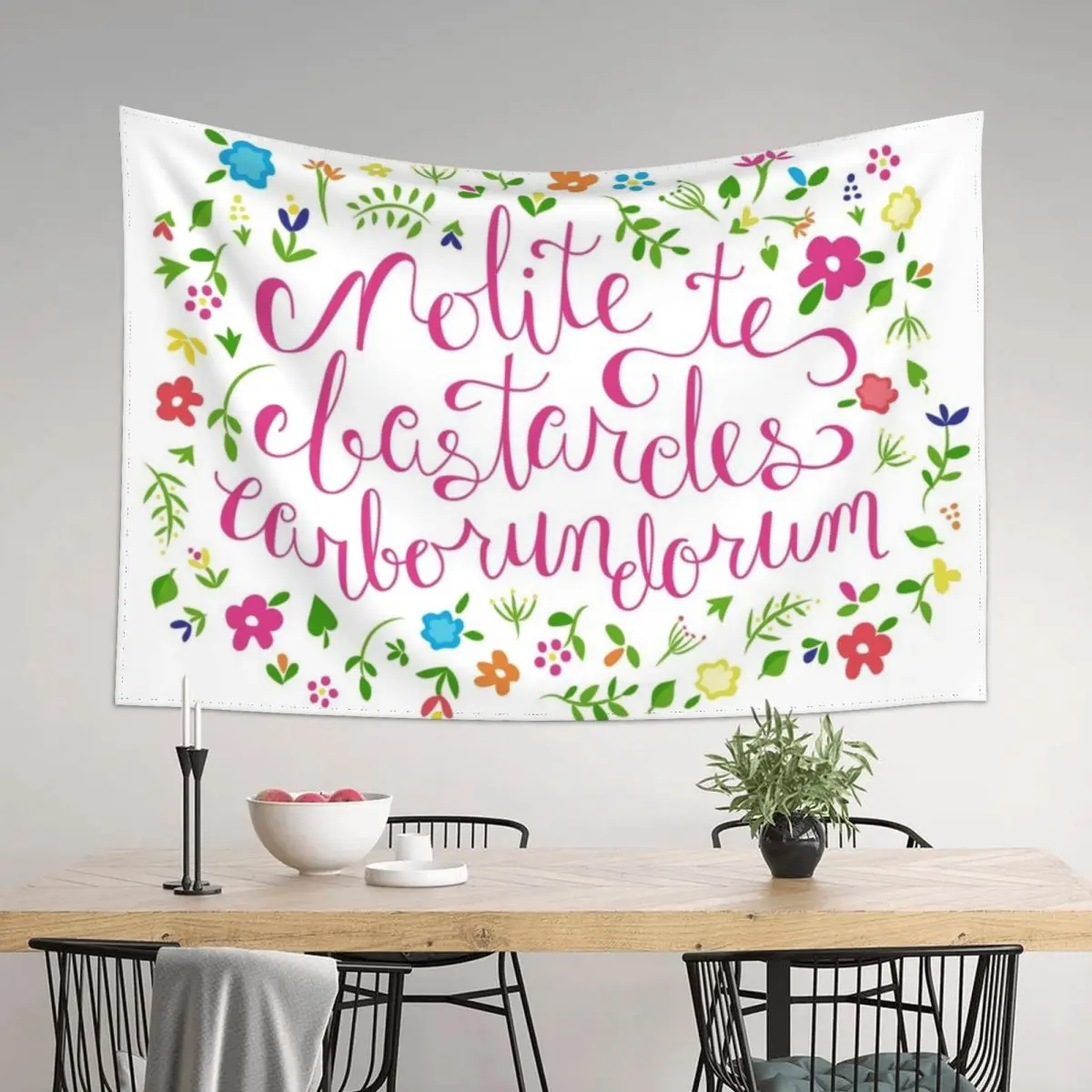 

Don't Let the Bastards Grind You Down - Rainbow Floral Tapestry Decorative Wall Bedroom Deco Anime Decor Tapestry