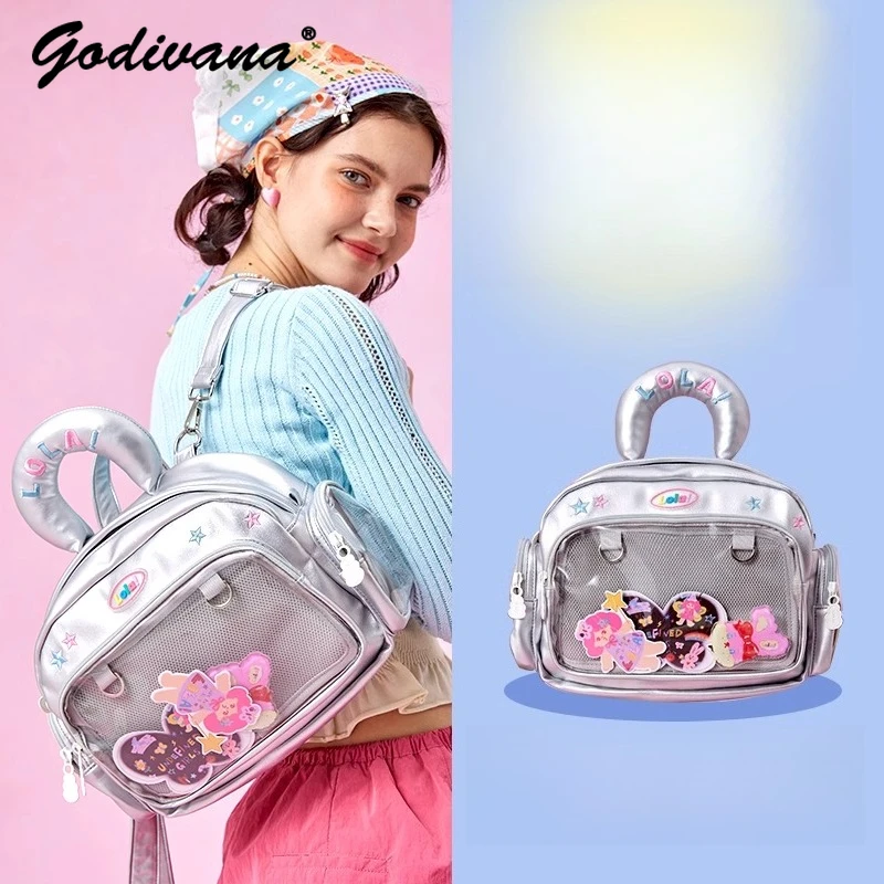 Oryginalny Design Robot Backback śliczne Itabag dziewczyna damska podróżna mała torba na ramię Crossbody Kawaii Bolso torebki typu Tote
