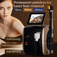 Professional Diode Ice Titanium Laser Body Hair Removal Machine 2024 Portable 808 755 Alexandrite Device 4 waves IPL Permanent