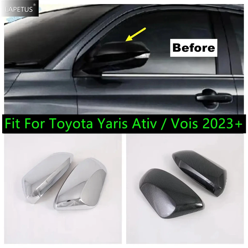 

Подходит для Toyota Yaris Ativ/Vois 2023 2024, боковое крыло, зеркало заднего вида, корпус бокового зеркала, хромированная крышка, внешние аксессуары для автомобиля