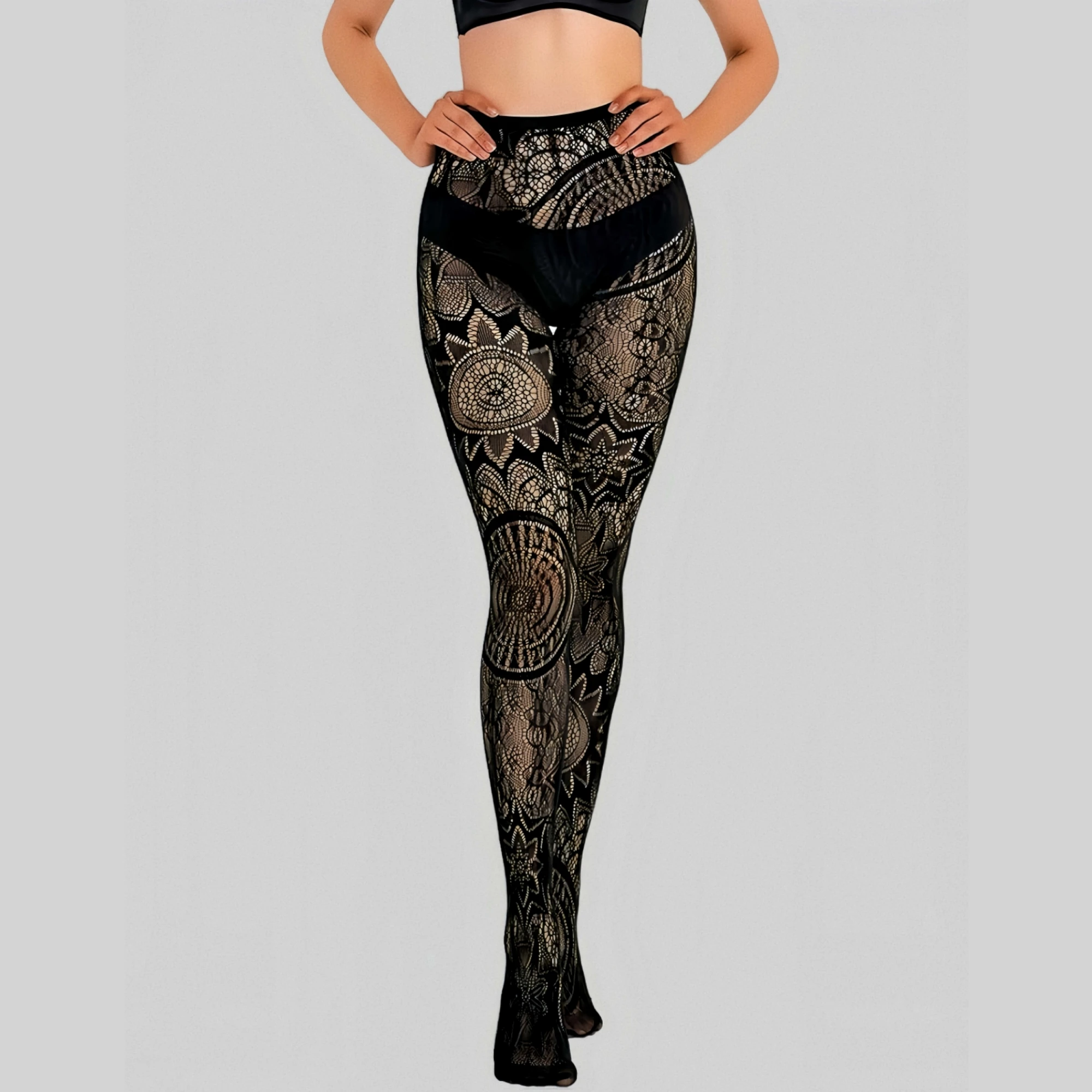 1Piece Sexy  Tights  Stockings Women Fishnet Pantyhose Trendy Jacquard