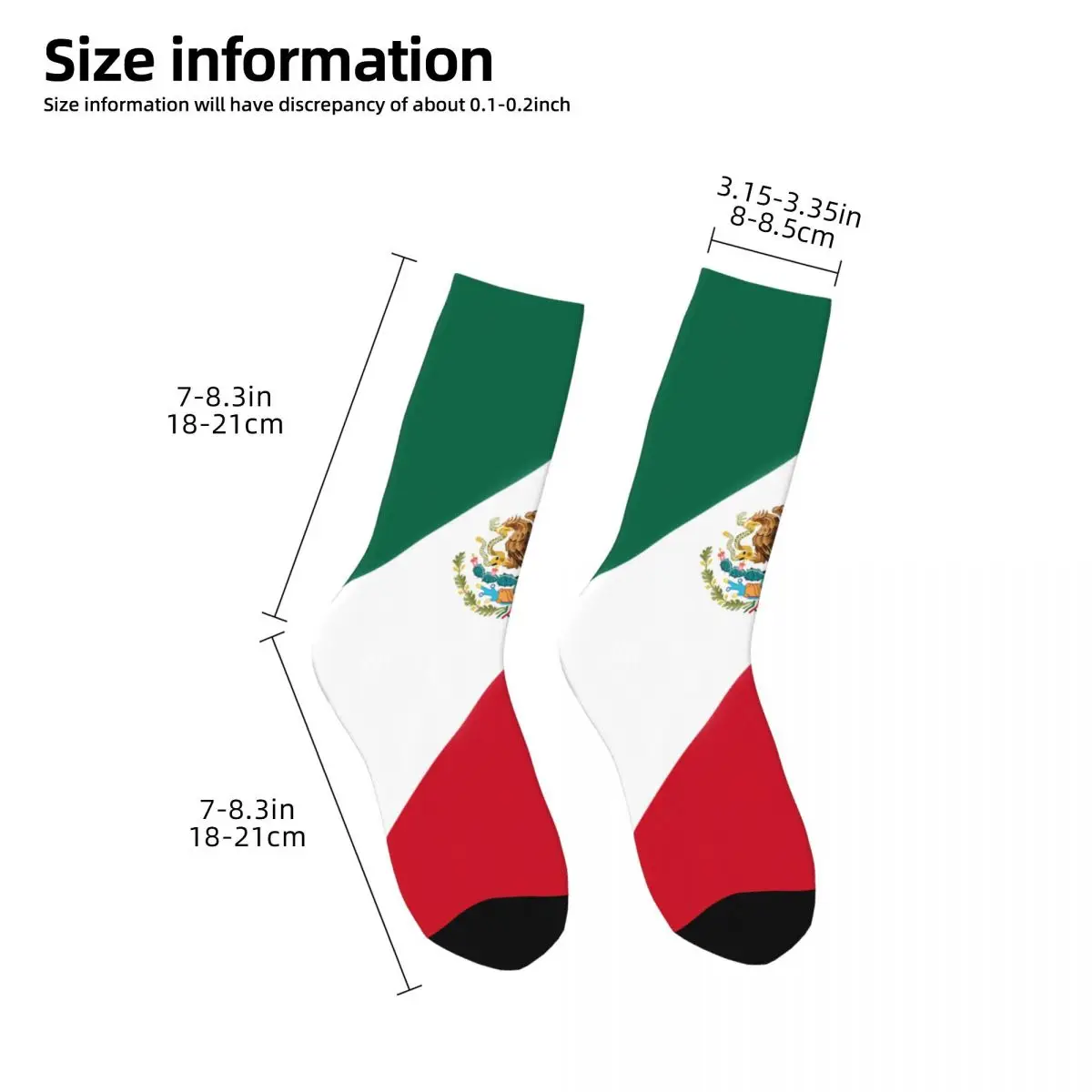 Mexico Flag Socks Male Mens Women Winter Stockings Polyester