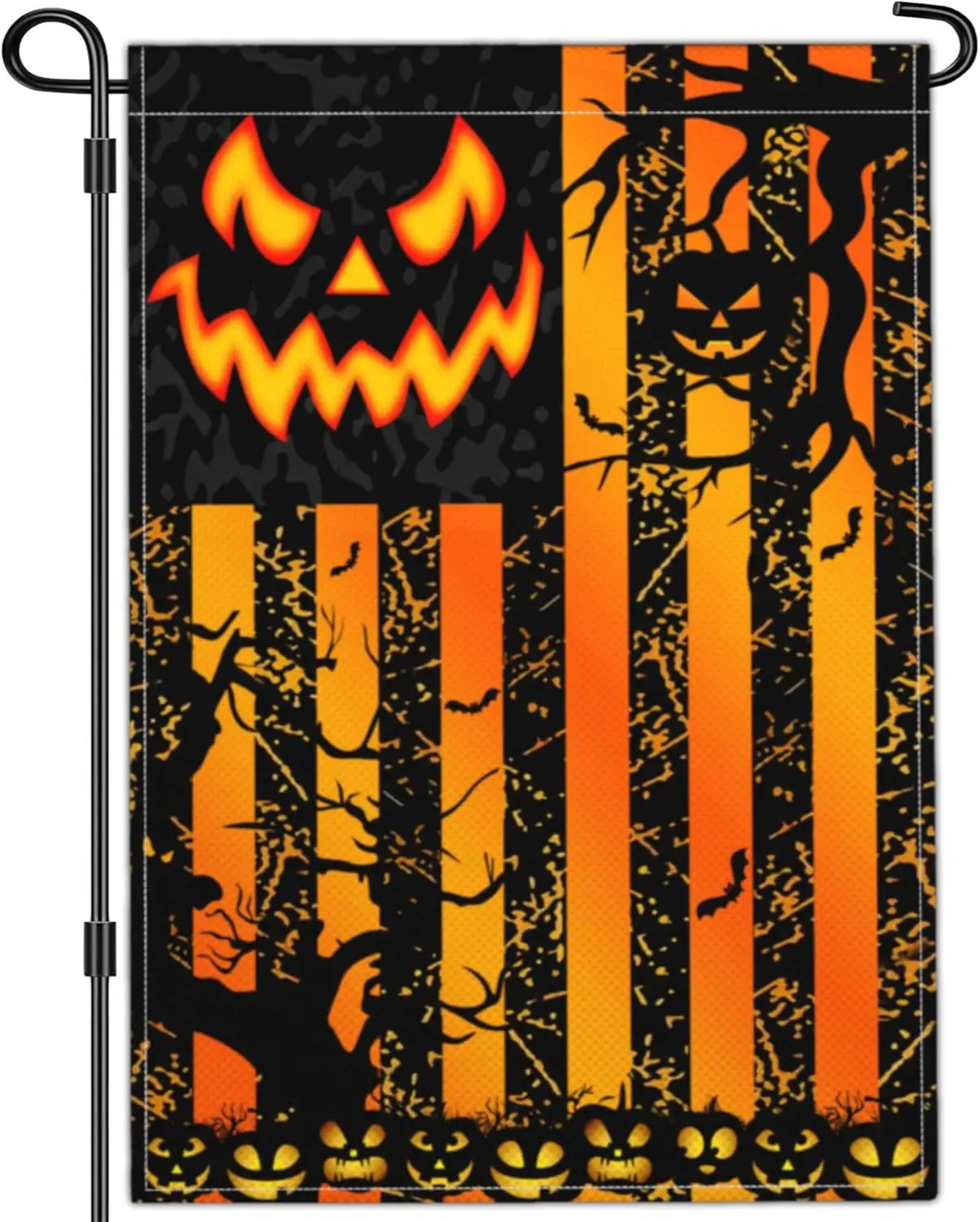 3 Ply Scary Halloween Pumpkin Garden Flags for Outside 12x18 Double Sided Polyester Small Halloween Outdoor House Yard Sign  zzo