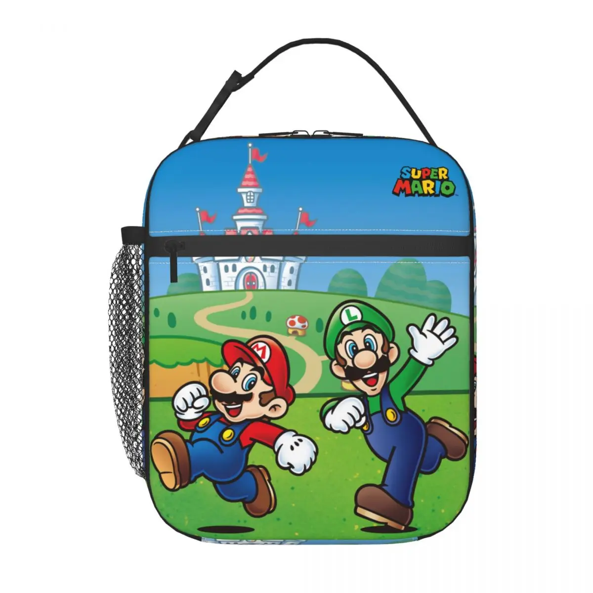 Custom M-Marioes Video Game Brothers Friends Insulated Lunch Bags for Camping Travel Portable Thermal Cooler Lunch Box Unisex view 2