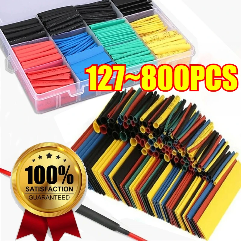 127/164/328/560/650/800PCS Schrumpfschlauch Schrumpfen Verschiedene Polyolefin Isolierung Schlauch Draht Kabel Ärmeln Wrap