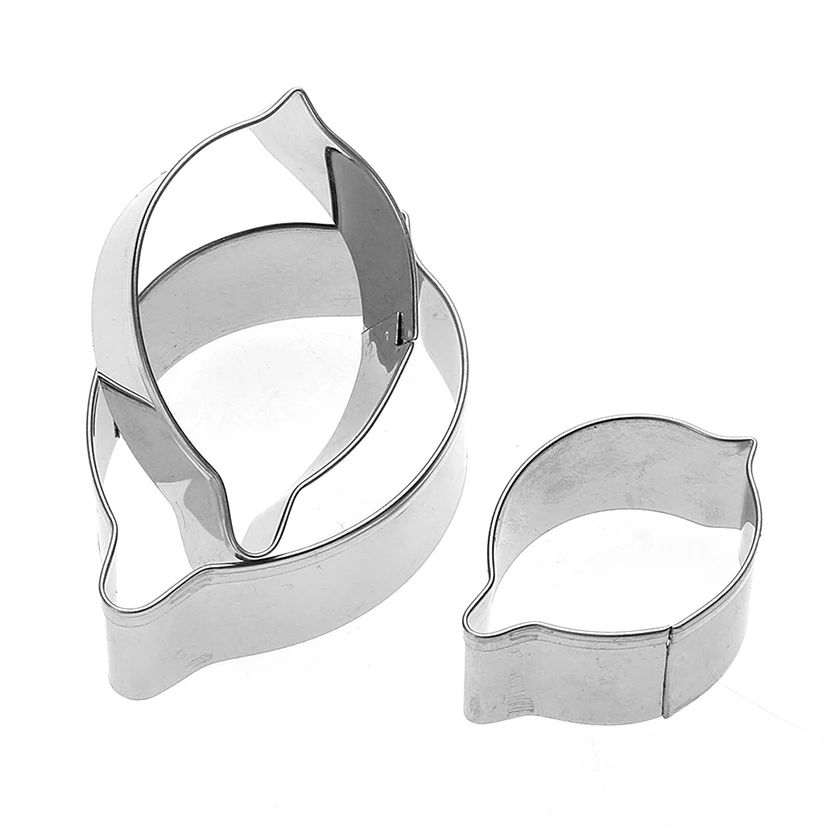 3 pcs/set Jasmine Flower Petal Cutters Set Stainless Steel Fondant Cake Cookie Decorating Tools
