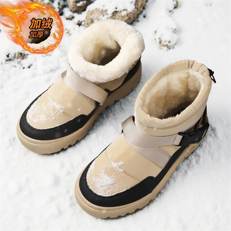 

Ankle Boots Cotton-padded Shoes Sports and Leisure Shoes for Men Round Toe Height Increasing All-match Wear-resistant Loafers