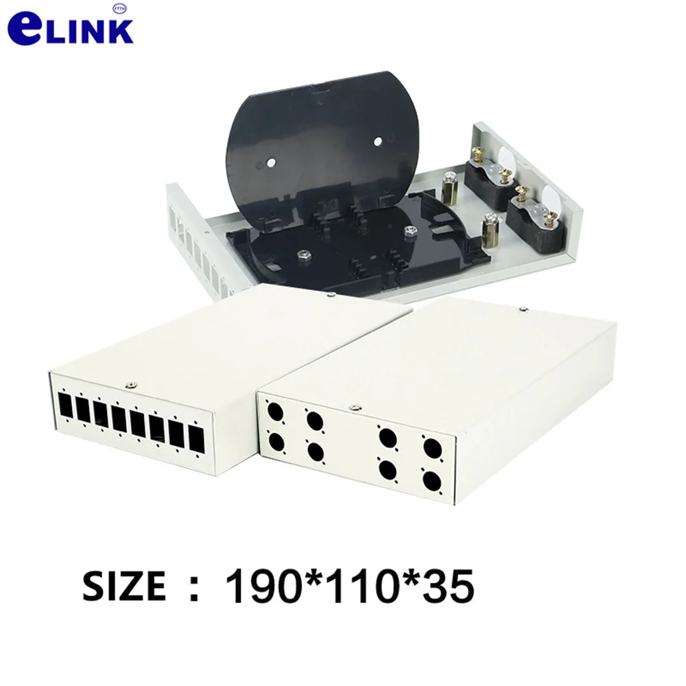 8-портовая оптоволоконная терминальная коробка, утолщенная полностью оборудованная пустая коробка SC LC FC ST, оптоволоконная коробка 4/6/8/16 ядер elink, 2 шт.