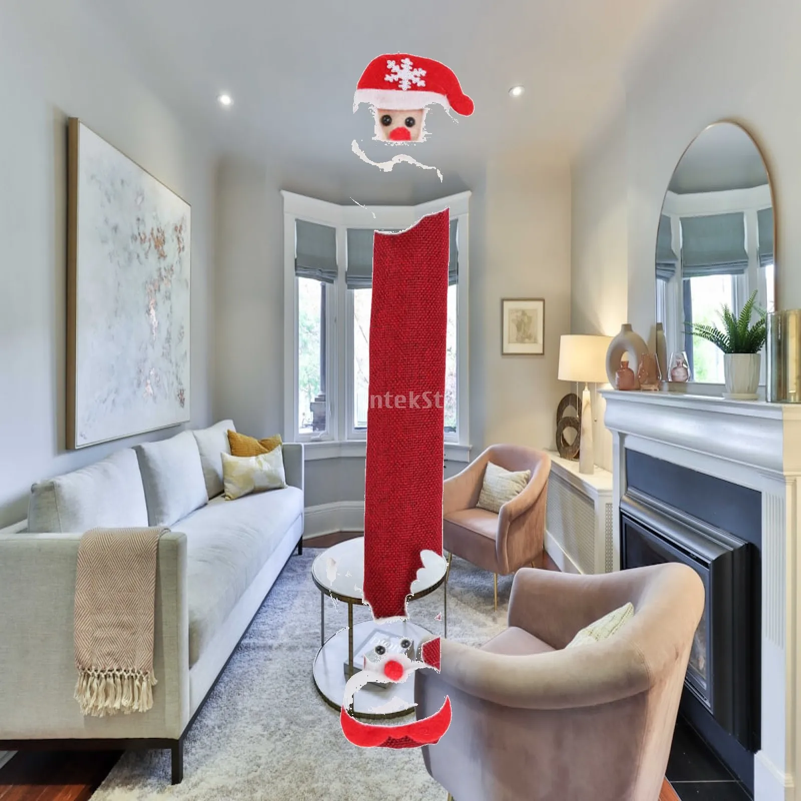 Christmas Refrigerator Cover Practical Protective Fridge Microwave Door Handle Protector for New Year Microwave Home Ornaments