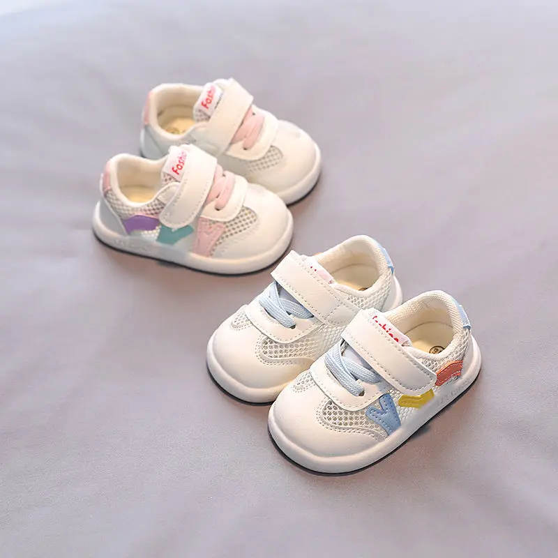 Spring Summer Children Breathable Mesh Shoes Boys Girls Hollow Running Sneakers Baby Toddler Shoes Kids White Shoes