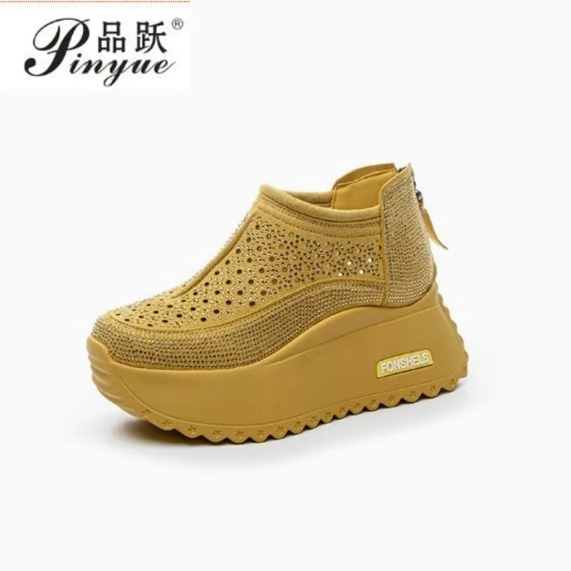 

8cm Thick-soled Women Hollow Sandals Summer New Casual Large-size Non-slip Female Sneakers Shoes Breathable Sandal 34-40