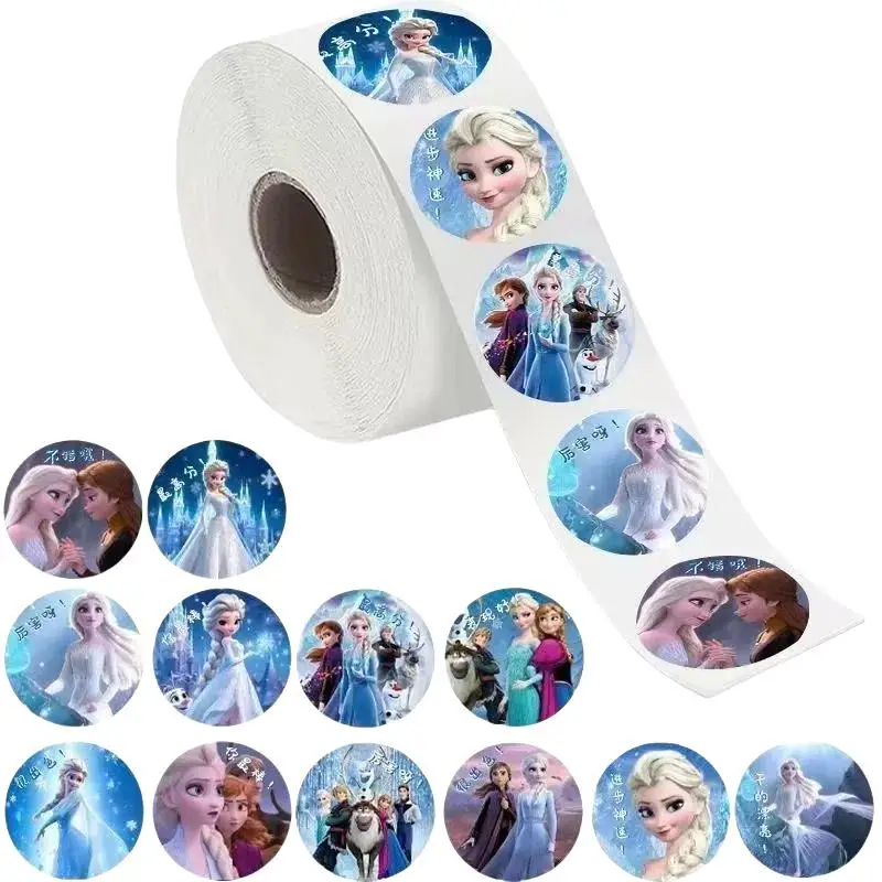500 قطعة ملصقات المجمدة أنيمي إلسا الأميرة ختم التسمية الديكور الكرتون الأطفال حفلة الحلوى ملصق لفة هدية ملصق #4