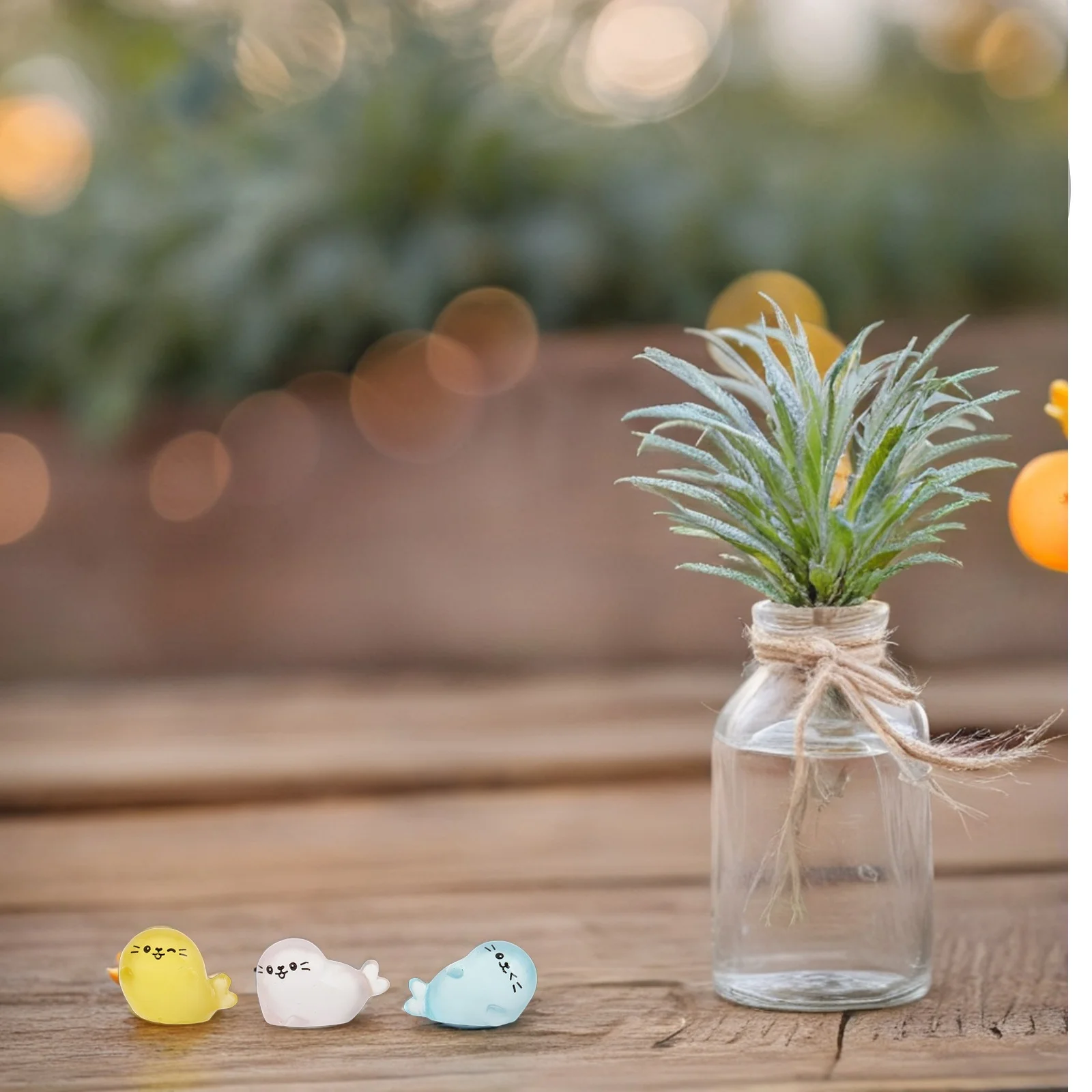 

6pcs Miniature Resin Seal Figurines Cute Tiny Marine Animal Decor For Micro Landscape Garden Accessories Terrarium Ornaments
