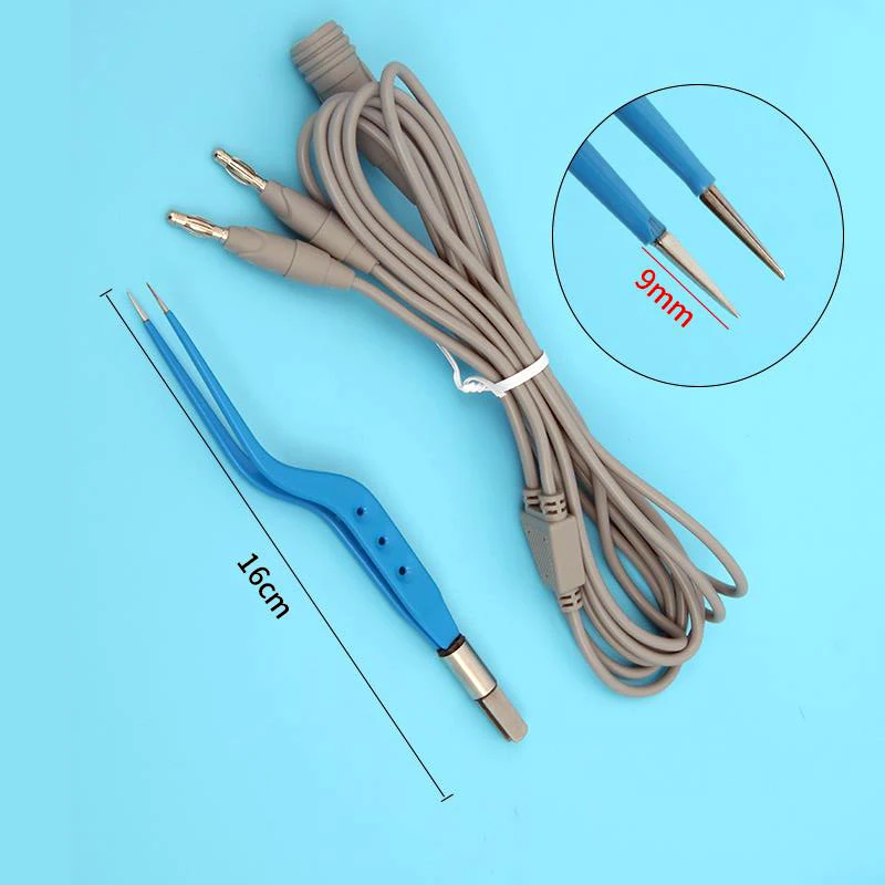 Autoclavable High Frequency Electrosurgical Bipolar Coagulation Forceps with Silicone Cable for Plastic Surgery