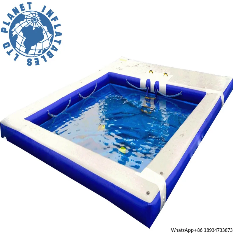 Portable Inflatable Floating Ocean Sea Swimming Pool / Protective Anti Jellyfish Pool With Netting Enclosure For Yacht