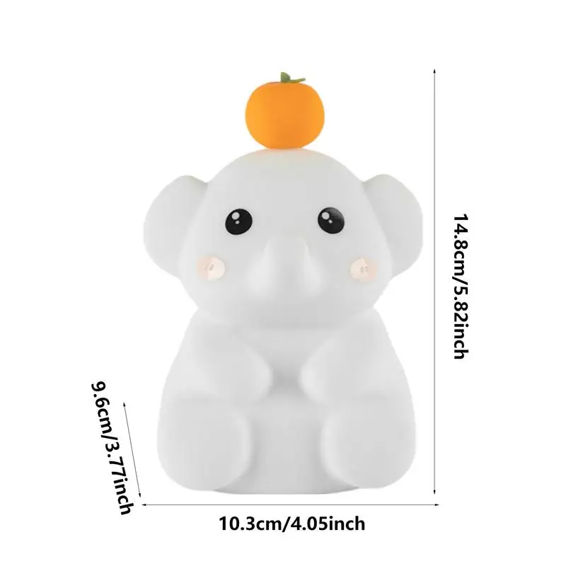 Elefante bonito-como a luz conduzida da noite, recarregável, silicone, para o quarto das crianças, berçário, com interruptor do toque, decoração