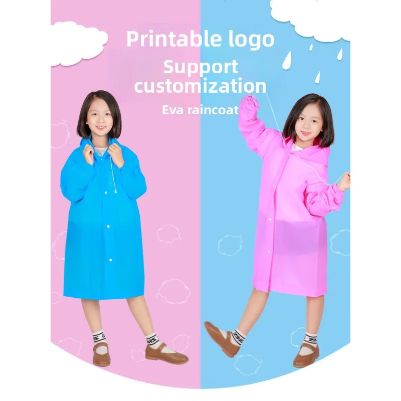 Kinder-Regenmantel im Großhandel, auf Lager, nicht wegwerfbar, winddichter und wasserdichter, verdickter EVA-Regenmantel