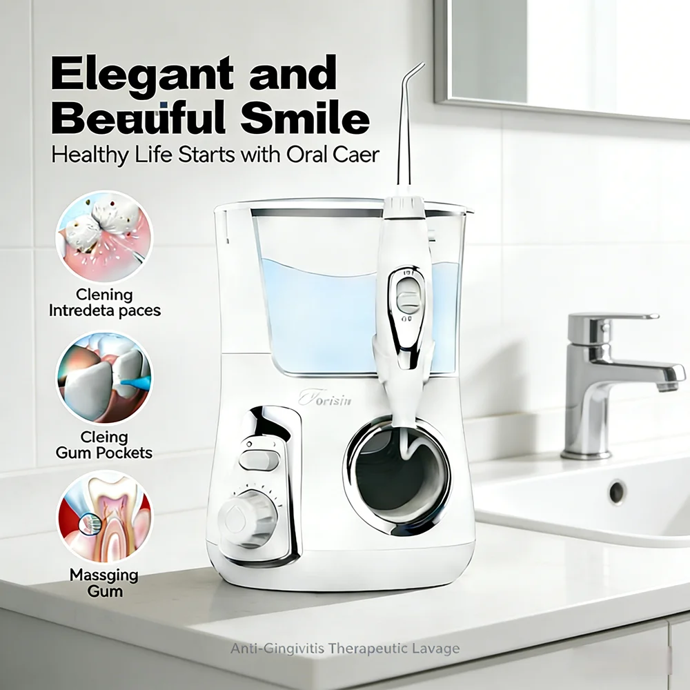 

Электрический ирригатор для полости рта с резервуаром 800 мл, 10 настраиваемых режимов, 5 насадок, профессиональный инструмент для ухода за зубами и здоровья десен
