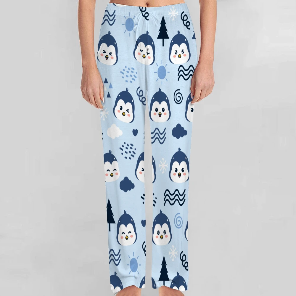 Penguins Pattern Cute Pajama Pants Mens Womens Lounge Pants Super Soft Unisex Sleep Pajama Bottoms with Pockets Drawstring