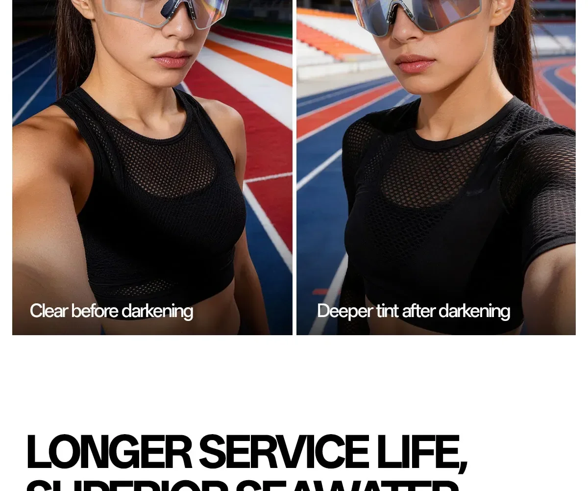 Kapvoe 2026 Neue Sonnenbrille Radfahrbrille Leichte Laufbrille Sportbrille für Männer und Frauen Wanderbrille Kohlefaser UV400 Schutzbrille – Detail 14