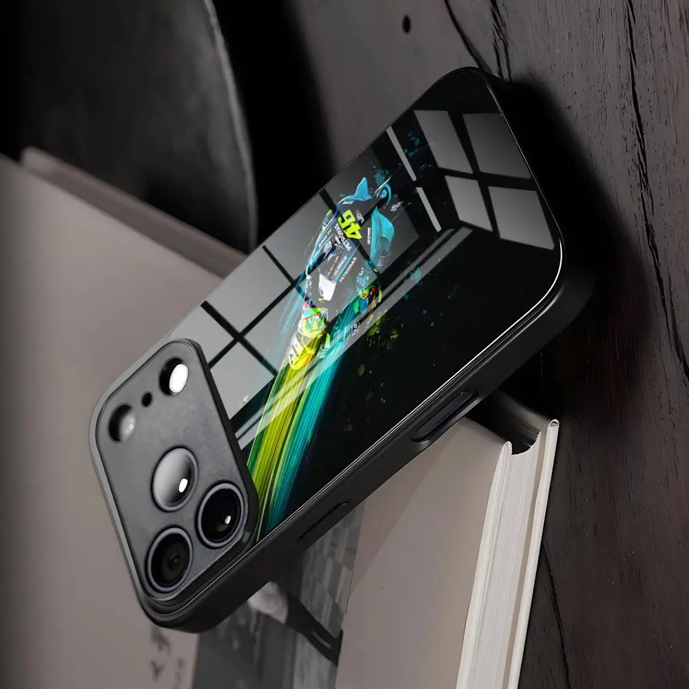 V-ValentinoS R-Rossies 46 Phone Case Glass For IPhone17 Air 16 15 17 14 Student Pro Max 13 12 11 X XS XR Plus For Samsung S 26 2