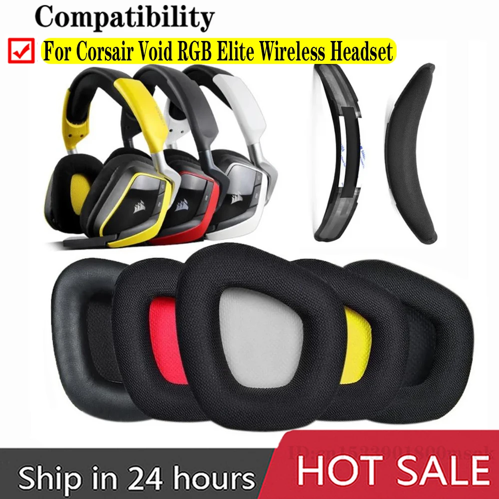 Replacement Earpads Memory Foam Ear Cushion Cover for Corsair Void Pro Elite RGB Wireless Gaming Headset Earmuffs Ear Pads