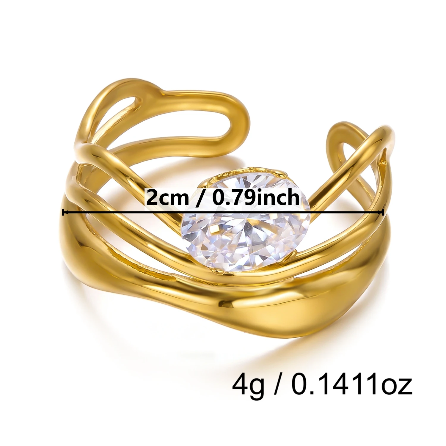 Einfacher, leichter, luxuriöser Zirkon-Ring im Liniendesign für Damen und Herren, glänzender Statement-Ring mit kubischem Zirkonia, stapelbarer Schmuck, Geschenke – Detail 8