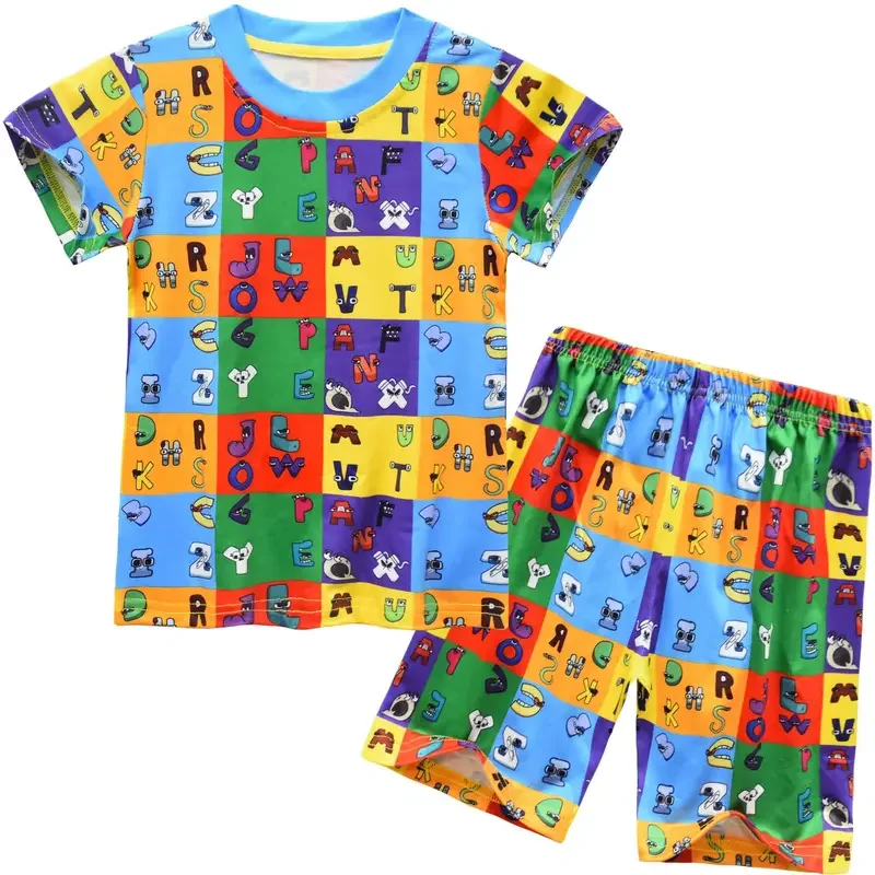 2023 New Alphabet lore game summer kids sport casual clothing sets baby girls boys cosplay costumes T-shirt shorts 2 piece set