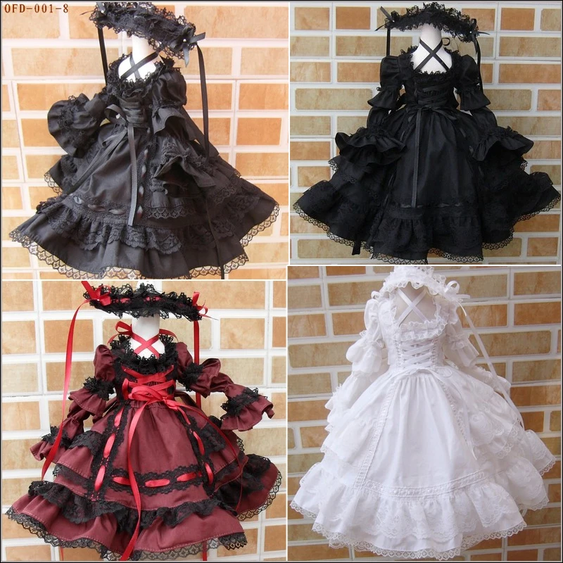 Custom BJD Doll Clothes 6 Colors Classic Dress 1/4 1/6 1/3 1/2 Elegant Princess Long Dress DD MSD YOSD Doll Accessories