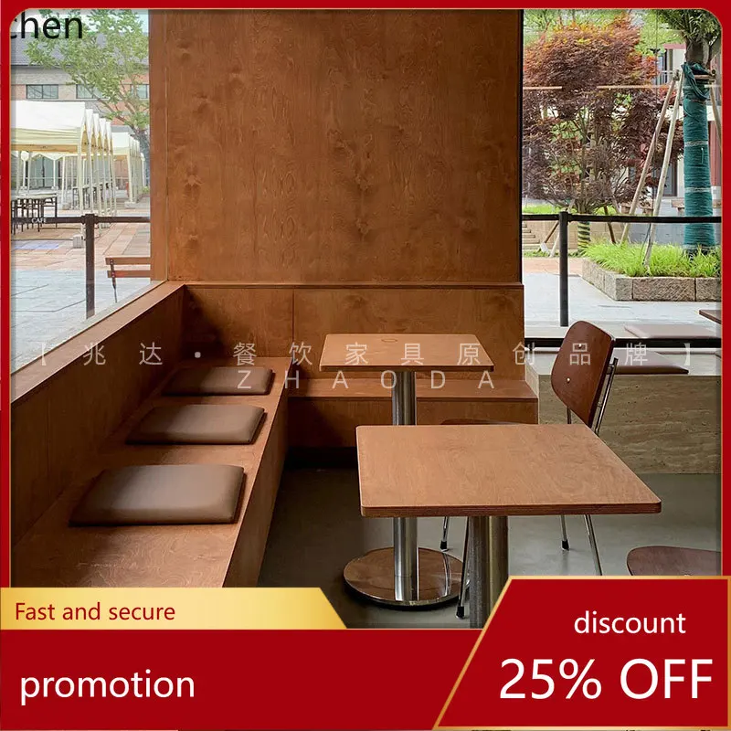 

LXC Table and Chair Set, Natural Wood Style, Cafe Dining Table, Simple Table and Chair Set, Bakery Cake Shop Dining Chair