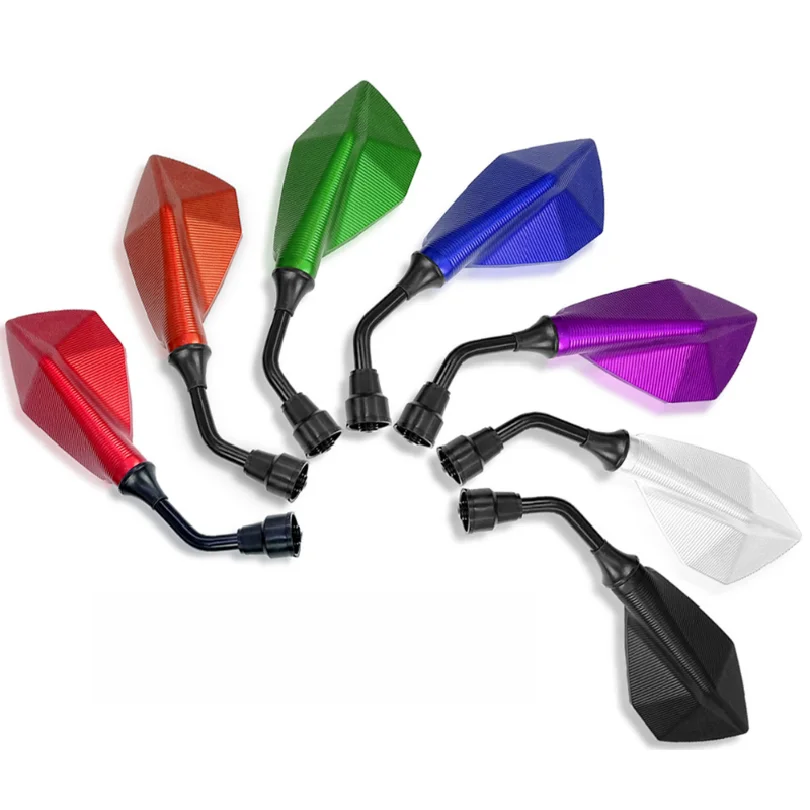 Motorcycle Rearview Mirrors 10mm Wide Angle Adjustable Bicycle Handlebar Side Flexible Scooter E-bike Reversing Auxiliary Mirror