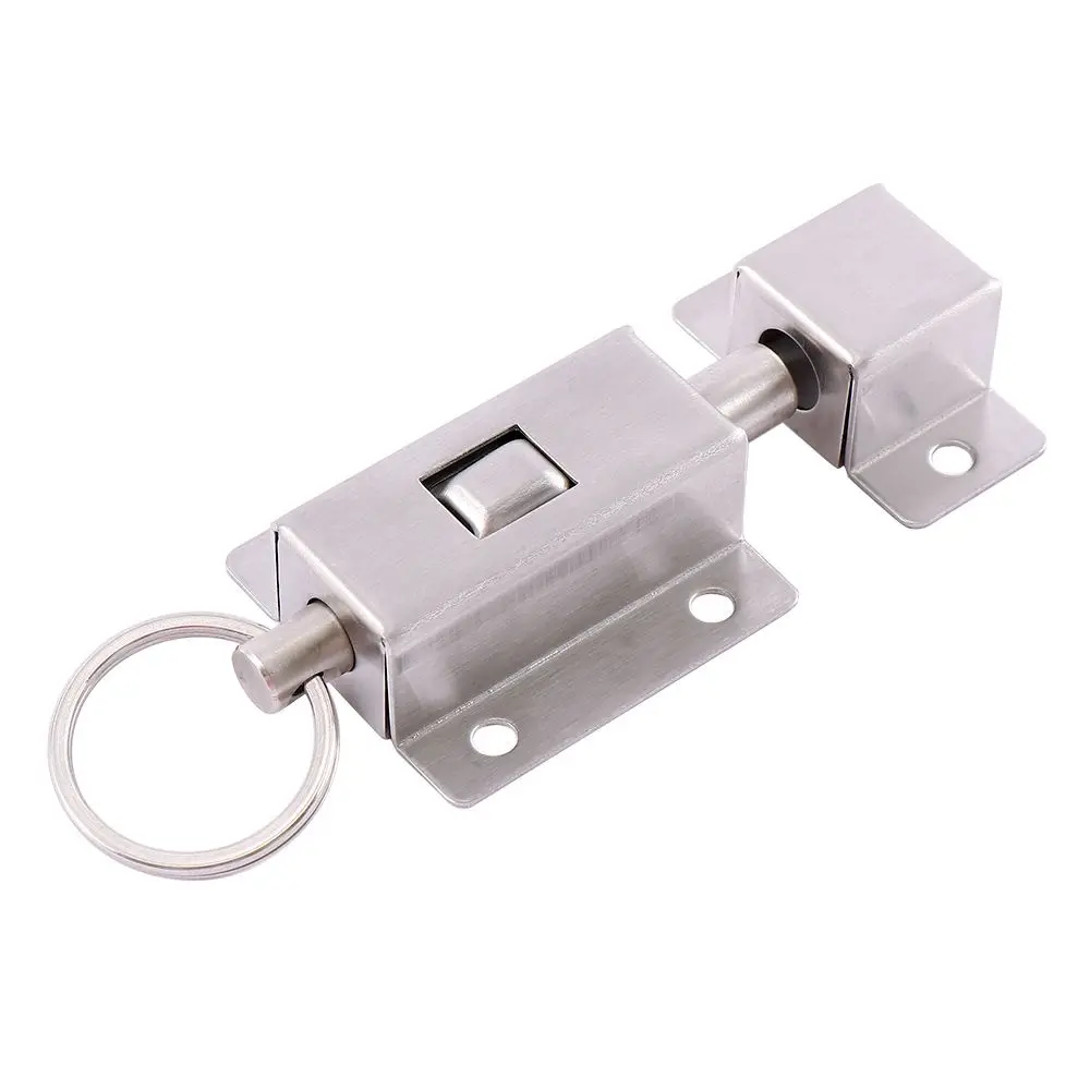 3 Inch Long Spring Door with Button Slide Lock Lock Door Bolts Door Hardware Barrel Bolt