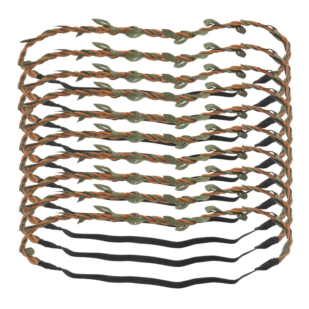 20Pcs Woven Wreath Headpiece Leaf Woven Headband Party Hair Accessory Natural Craft Hair Decoration Cosplay Festival