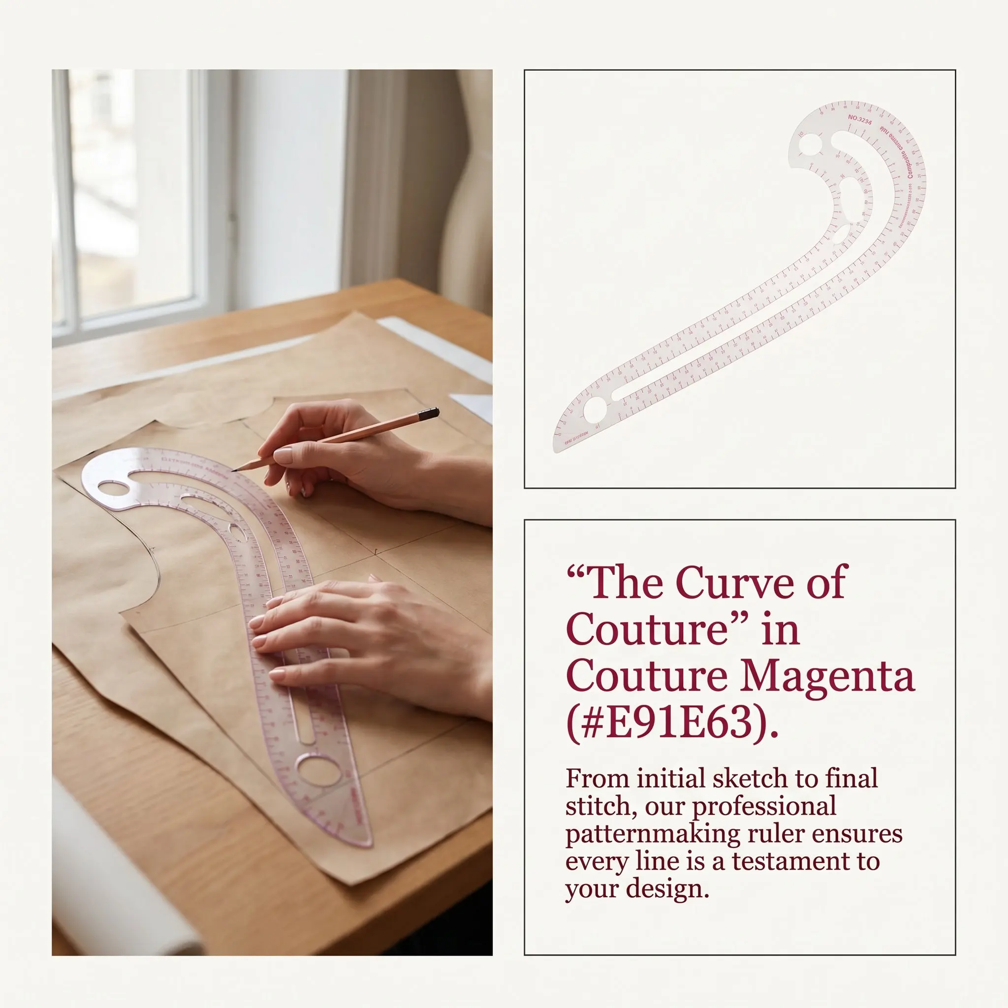 6Pcs Plastic French Curve Rulers Flexible Garment Drafting Templates for Sewing Pattern Making Tailor Measuring Tools