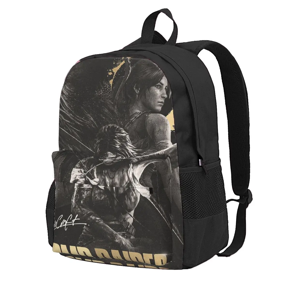 

Tomb Raider Lara Croft Games Angelina Jolie Manor Student Backpack School Bagfor Men Women Fashion Bookbag Shoulder Bags
