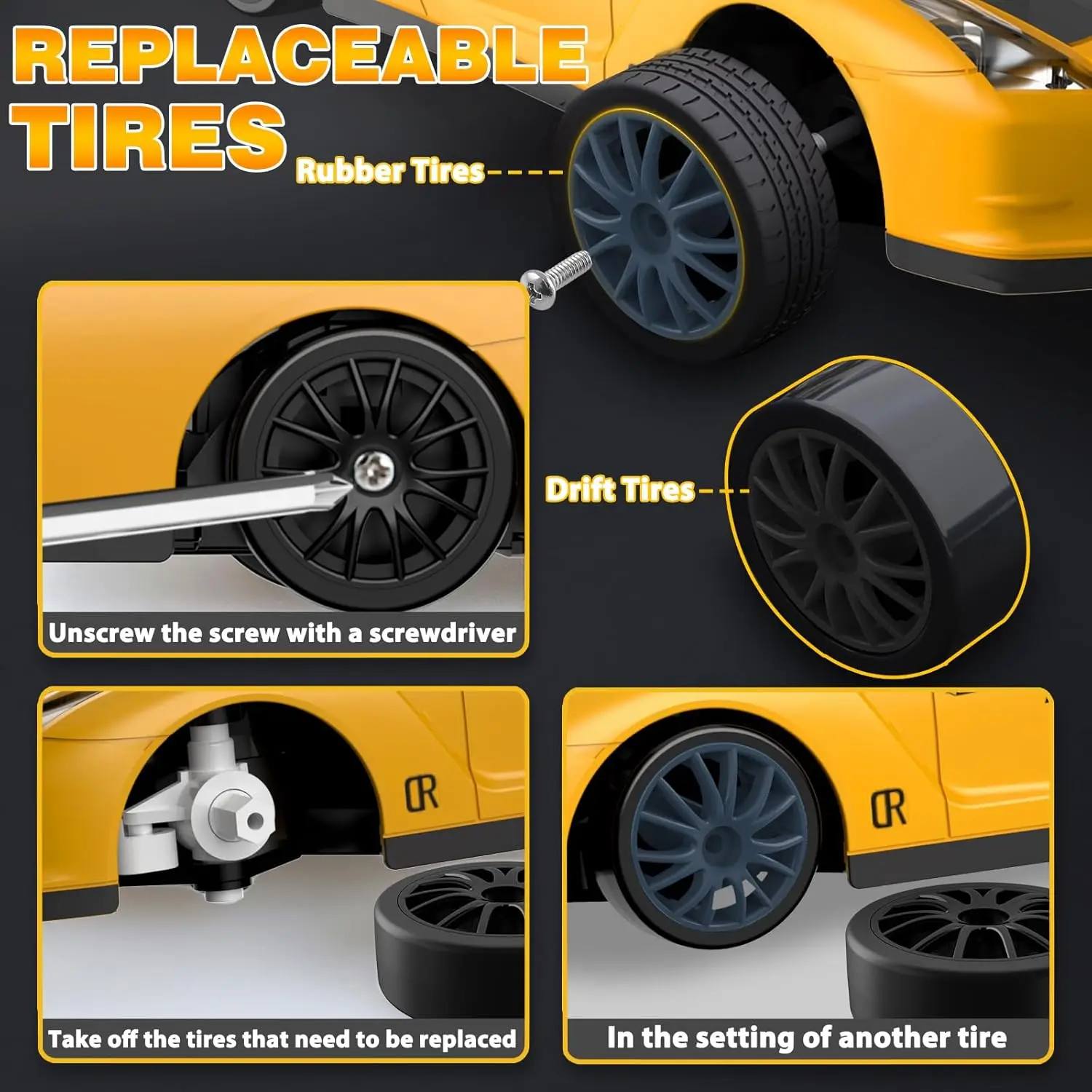 1:24 RC Racing Cars รีโมทคอนโทรลความเร็วสูง 2.4G รถมินิ 4WD ขนาดเต็มการแข่งขันรถแข่งของเล่นเด็ก