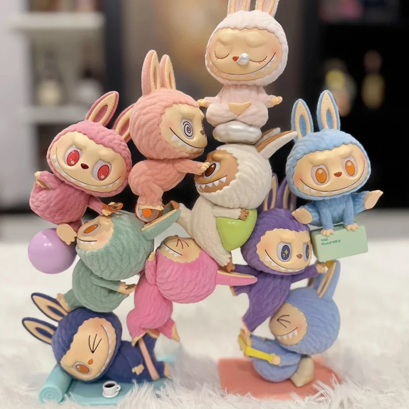 Hotblind Box Authentic Labubu The Monsters Lazy Yoga Series Handheld Mysterious Labubu Ornament Collection Edition Holiday Gift