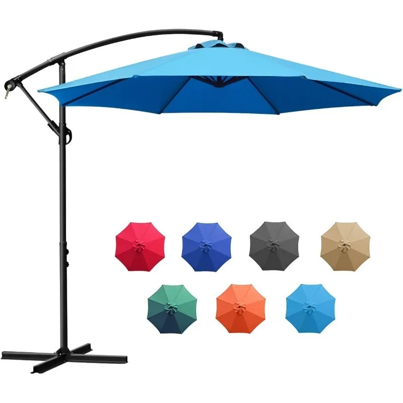 10Ft Outdoor Adjustable Offset Cantilever Hanging Patio Umbrella