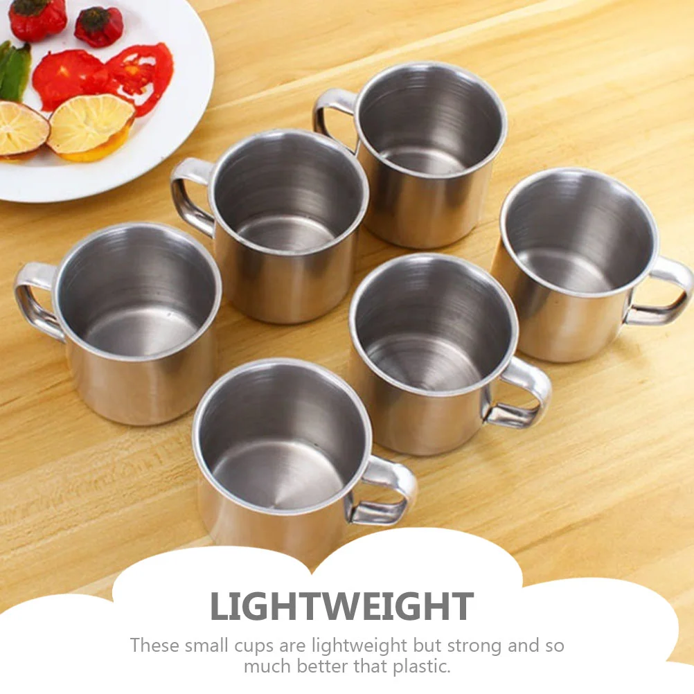 5 Pcs Office Cup Portable Coffee Mug Stainless Steel Water Iced Drinking Kindergarten Anti-fall