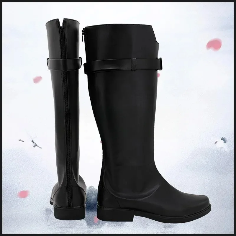 FF7 Sephiroth Buty do Cosplayu Skórzane PU Buty Halloween Karnawałowe Botki Akcesoria Anime Rekwizyty Cosplay Wykonane na Zamówienie