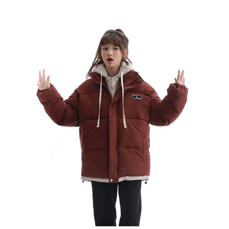 Down Jacket Women Coat Fashion American Y2K Streetwear Hooded Duck Warm Down Feather Female Winter Outwear Cotton-padded Jacket