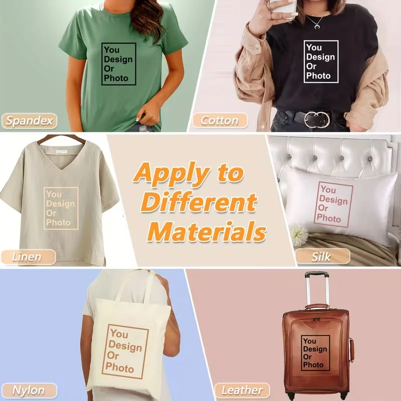 10PCS DTF Heat Transfer Printing Custom Logo or Photo Printing Image Ironing Hot Paper Ironing DIY T-Shirt Bag Stickers