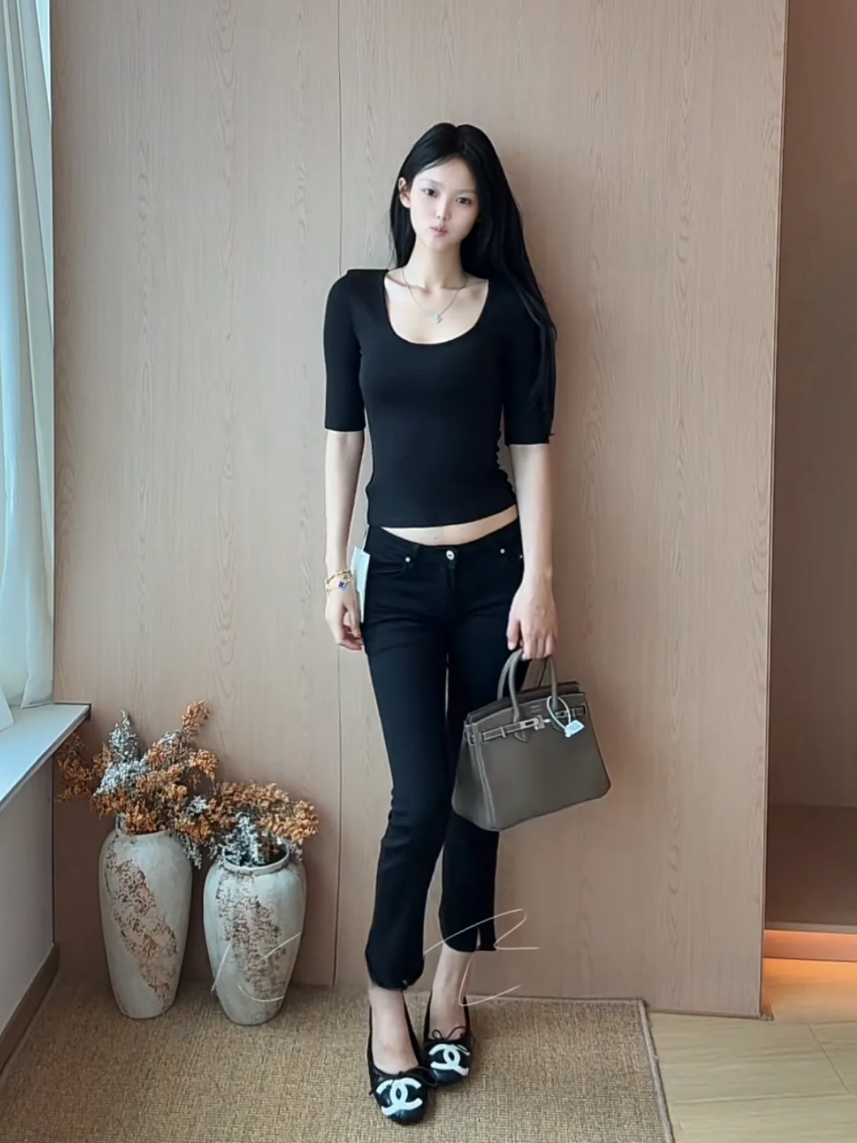 High Waist Elastic Side Split Nine Points Slim Fit Casual Jeans Korean Style Wide Hip Pants Women's Fashion Summer 2026