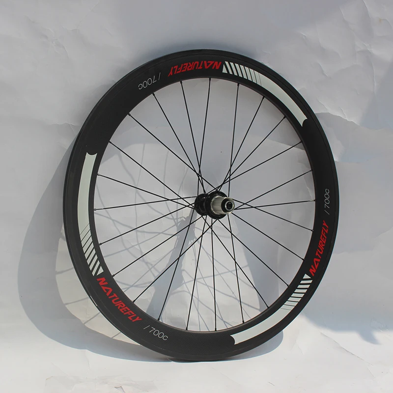 Naturefly 58mm Clincher Carbon Road Wheel Bicycle Wheelset 700C Cycle Bike Rims