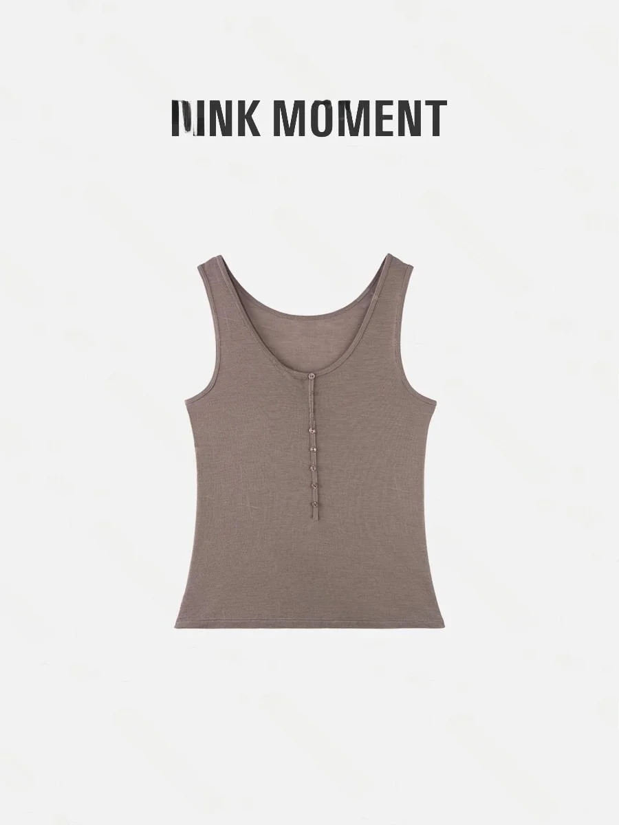 

Женский топ-жилет PM Wang Nannan Camere на пуговицах из смесовой шерсти, без подкладки, весенний, уникальный дизайн, мягкий, с круглым вырезом, модный