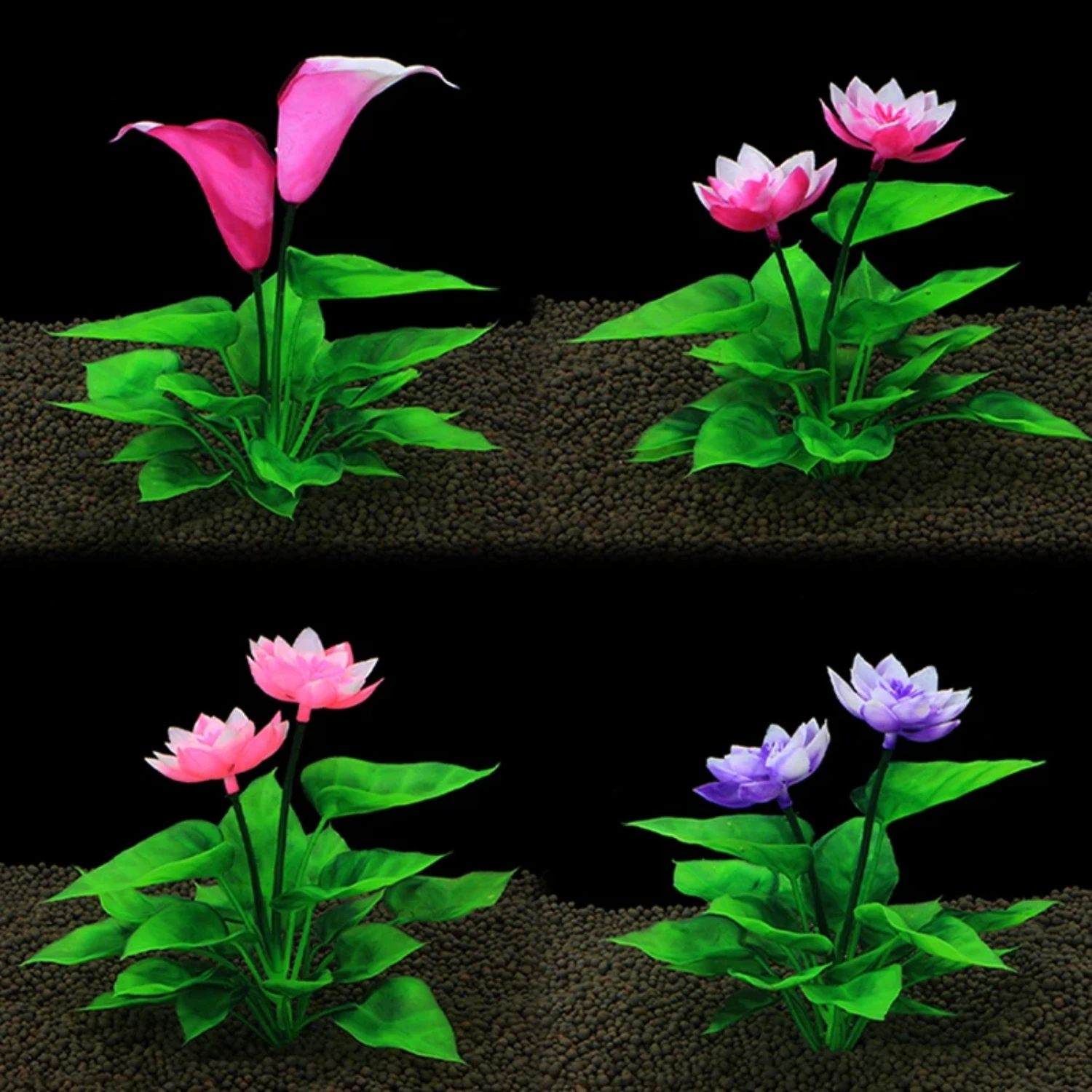 

Aquarium Artificial Lotus Plants Decoration Fish Tank Landscaping Water Grass Ornaments Aquatic Simulated Flower Plant Supplies